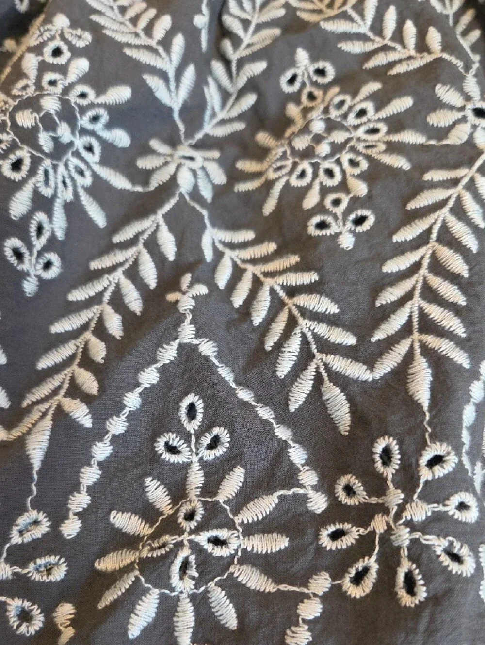 Embroidered Black Midi Dress with White Floral Detail - Brand